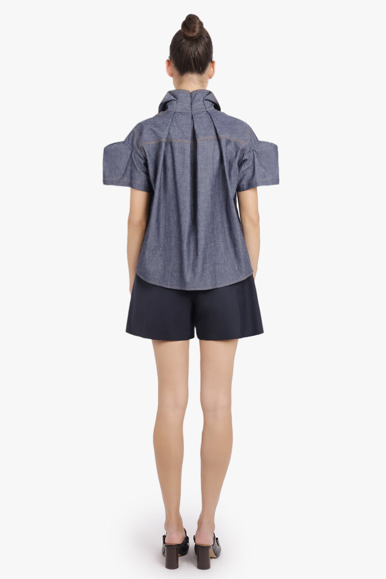 SACAI RTW Suiting Contrast Short | Navy/Khaki