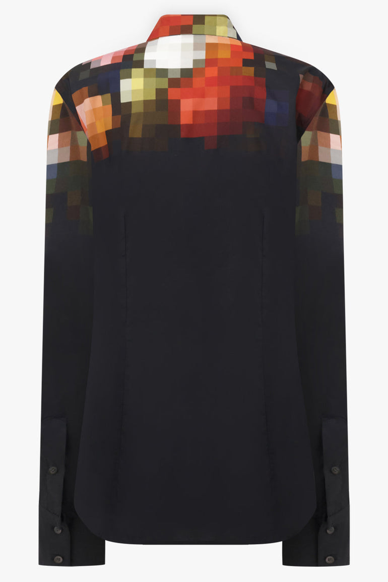 Dries Van Noten Chloris Floral Embroid Shirt in Black/Multi