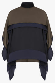 Sacai Layer Scarf Top in Black/Navy
