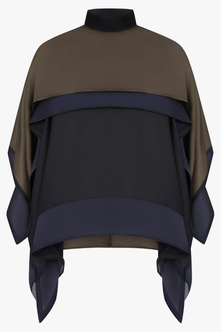 Sacai Layer Scarf Top in Black/Navy