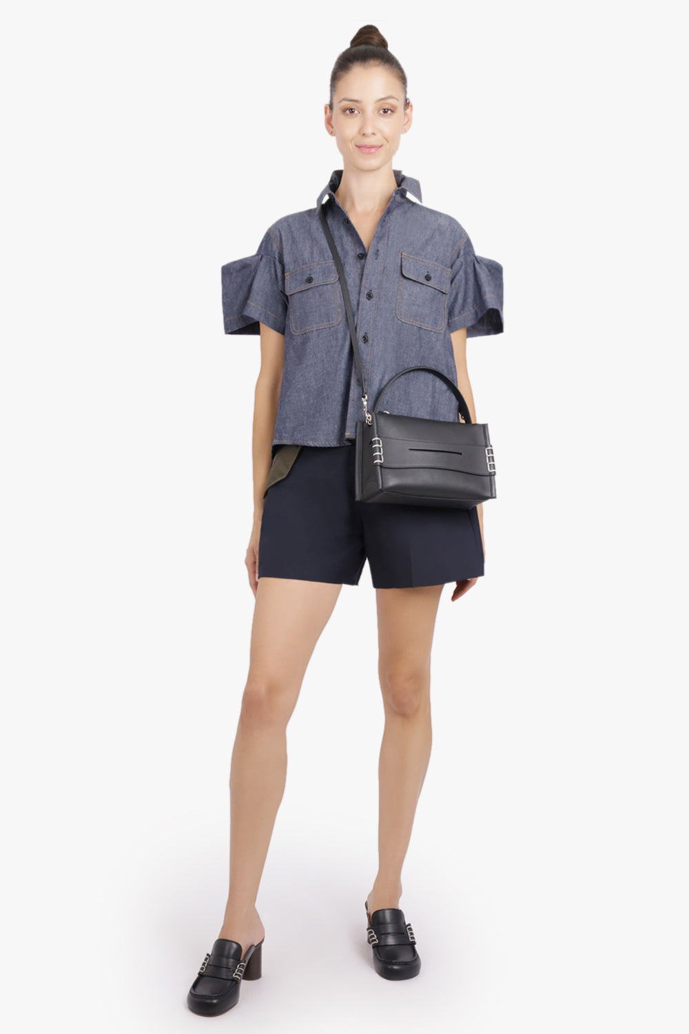 SACAI RTW Suiting Contrast Short | Navy/Khaki