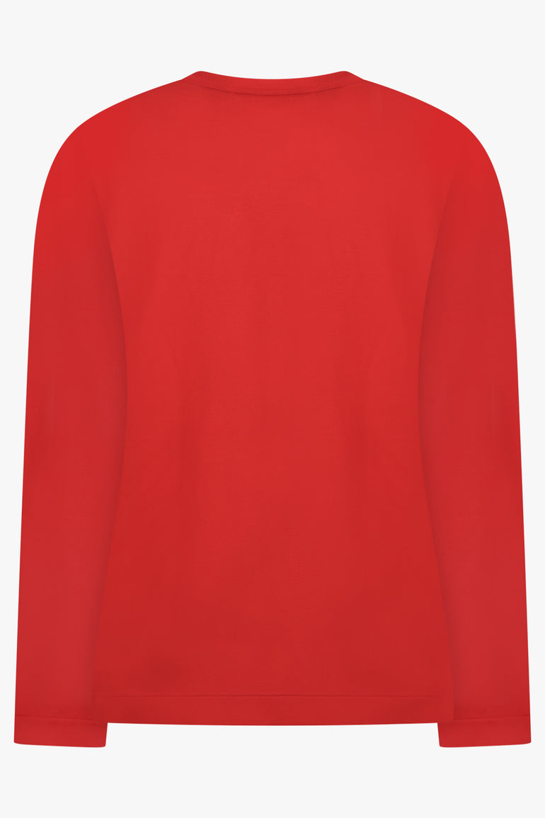 COMME DES GARCONS RTW Crew Neck L\S  Top with Knot Ribbon Detail | Red