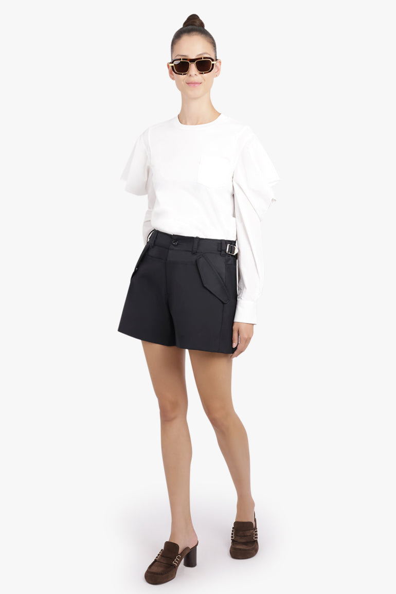 SACAI RTW Suiting Contrast Short | Black