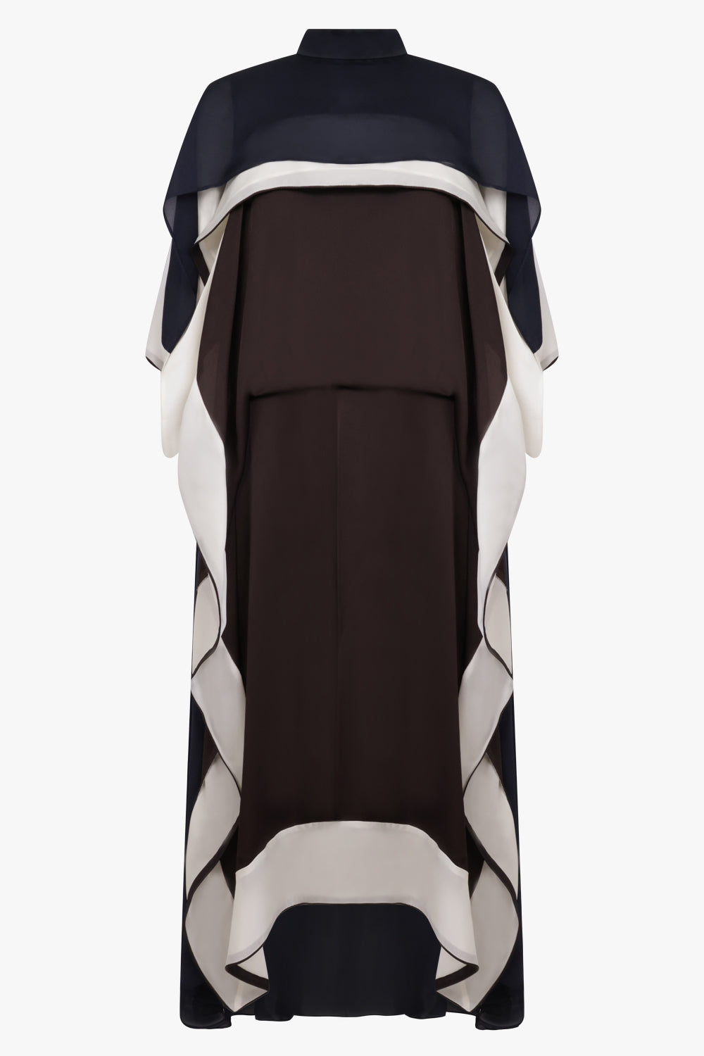 Sacai Layer Scarf Midi Dress in Brown/Ecru
