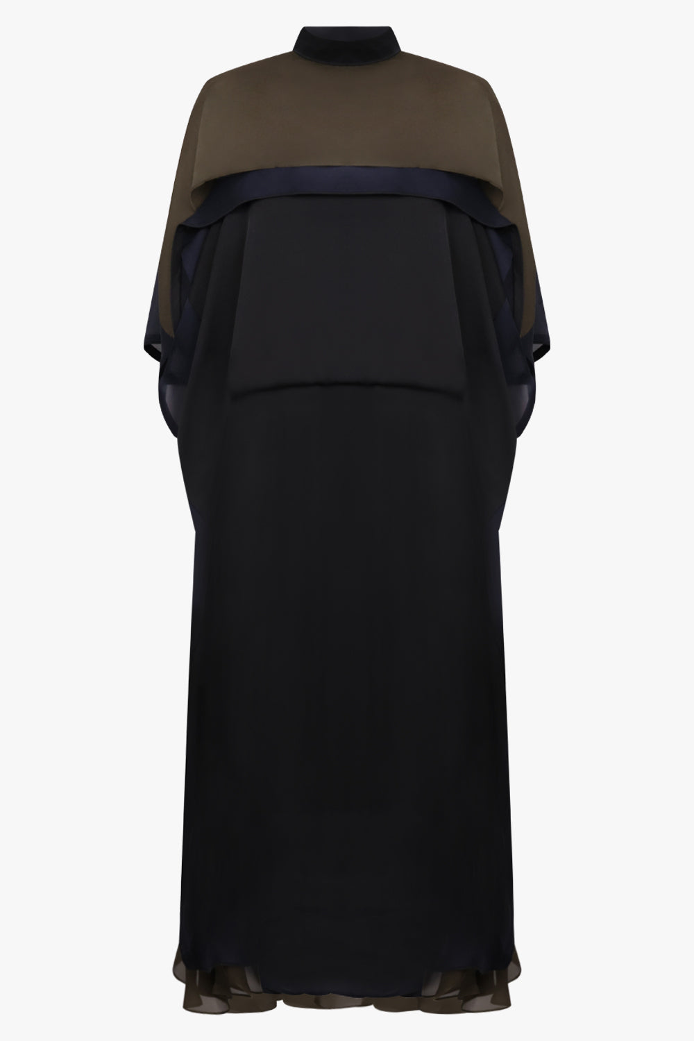 Sacai Layer Scarf Midi Dress in Black/Navy