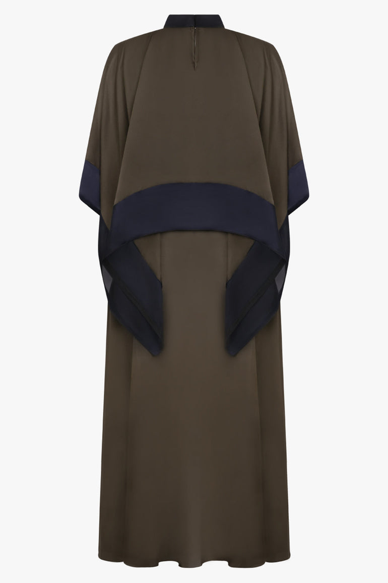Sacai Layer Scarf Midi Dress in Black/Navy