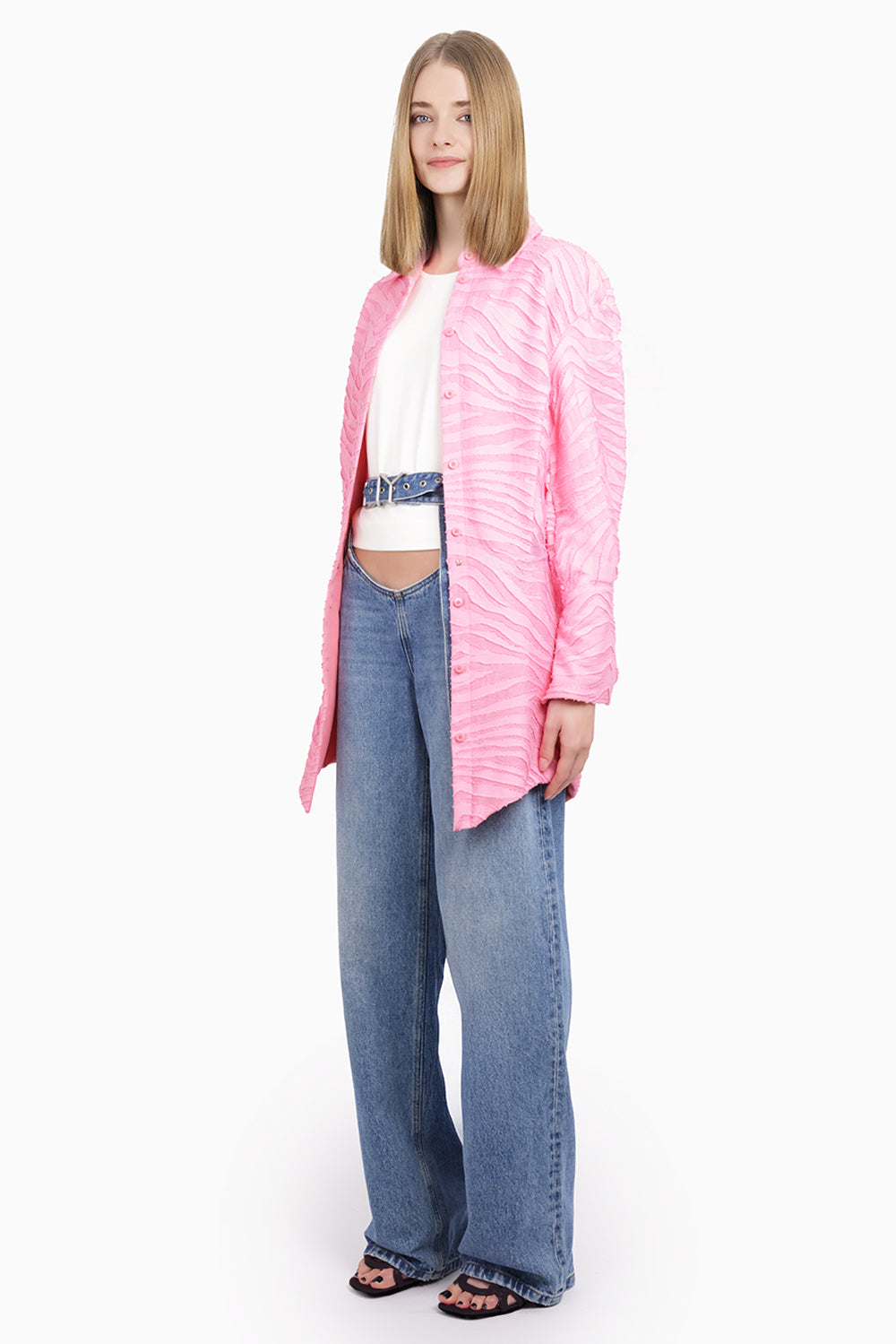 Y PROJECT Y BELT ARC DENIM JEANS FADED BLUE NEW SEASON PARLOUR X