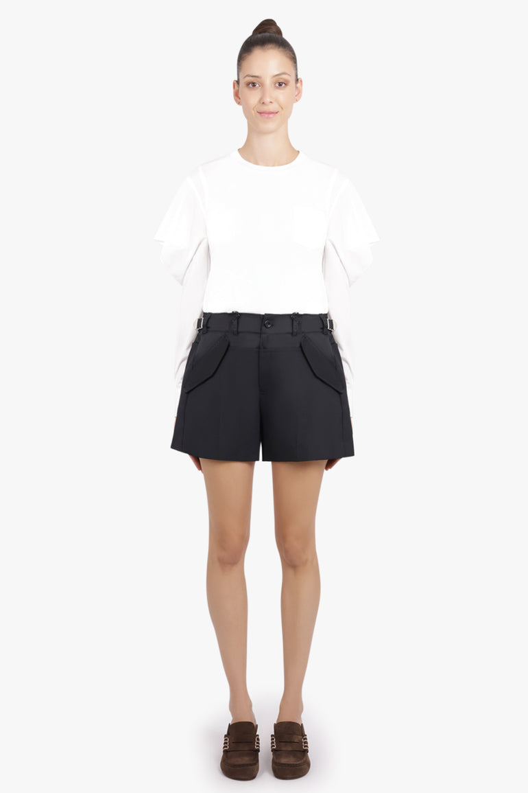 SACAI RTW L/S Top With Cowl Sleeve | White