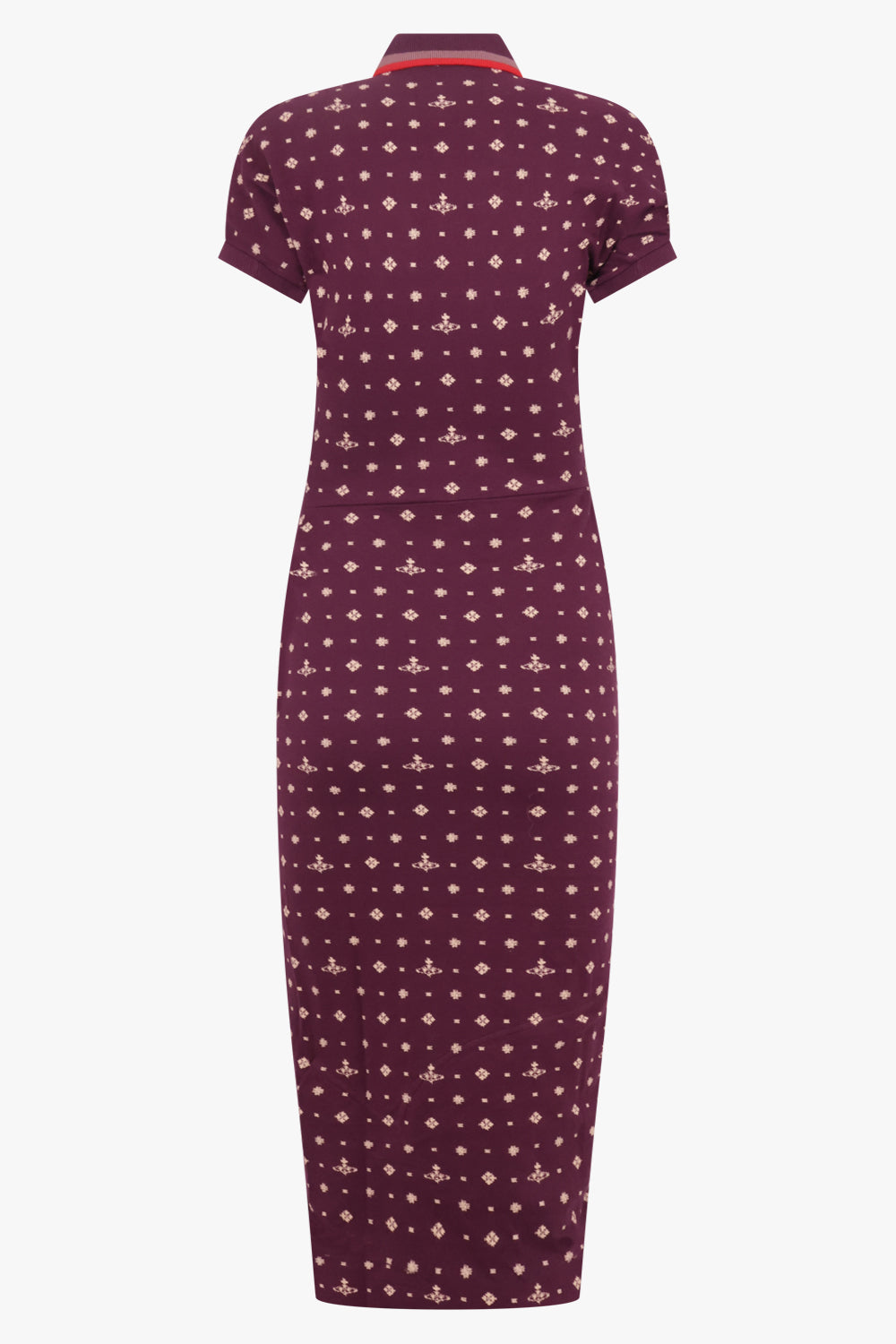 VIVIENNE WESTWOOD RTW Pulling Polo Ikat Print Midi Dress | Burgundy
