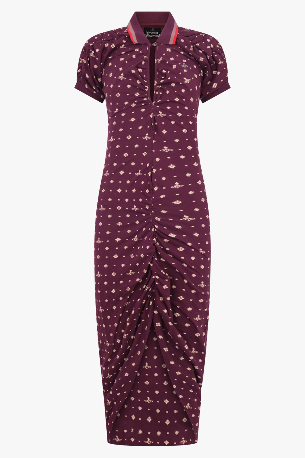 Pulling Polo Neck Ikat Print Midi Dress