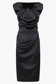VIVIENNE WESTWOOD RTW Ginnie Amber Adjustable Silky Dress | Black
