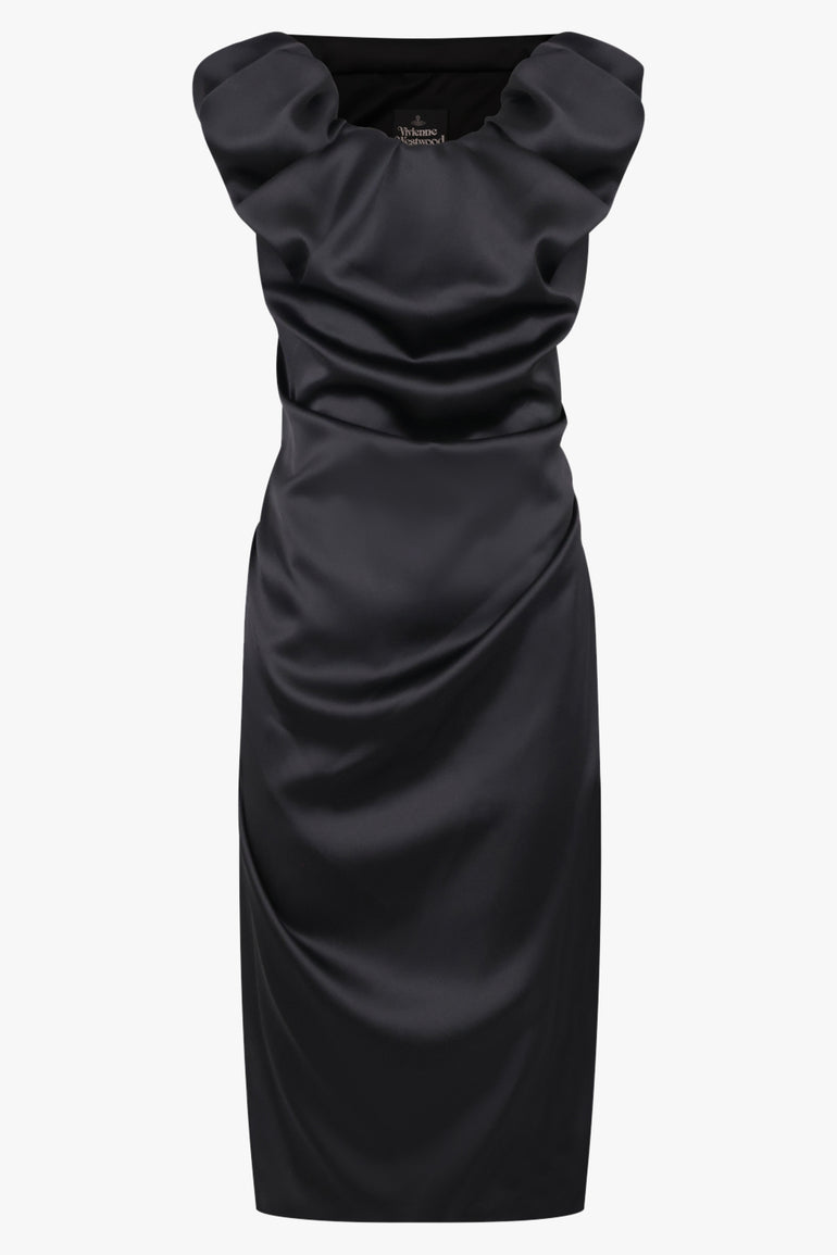 VIVIENNE WESTWOOD RTW Ginnie Amber Adjustable Silky Dress | Black
