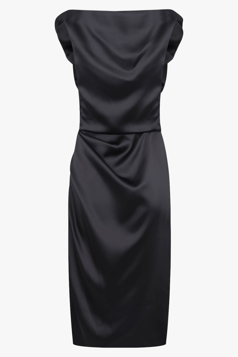 VIVIENNE WESTWOOD RTW Ginnie Amber Adjustable Silky Dress | Black