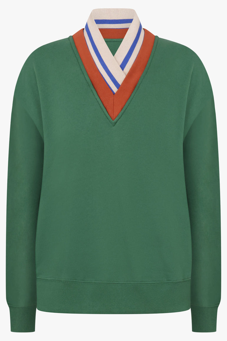 Dries Van Noten Halvy V-Neck Knit Vest in Forest