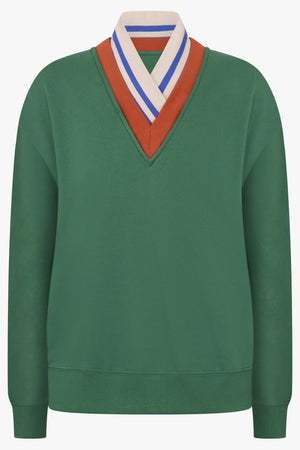 Dries Van Noten Halvy V-Neck Knit Vest in Forest