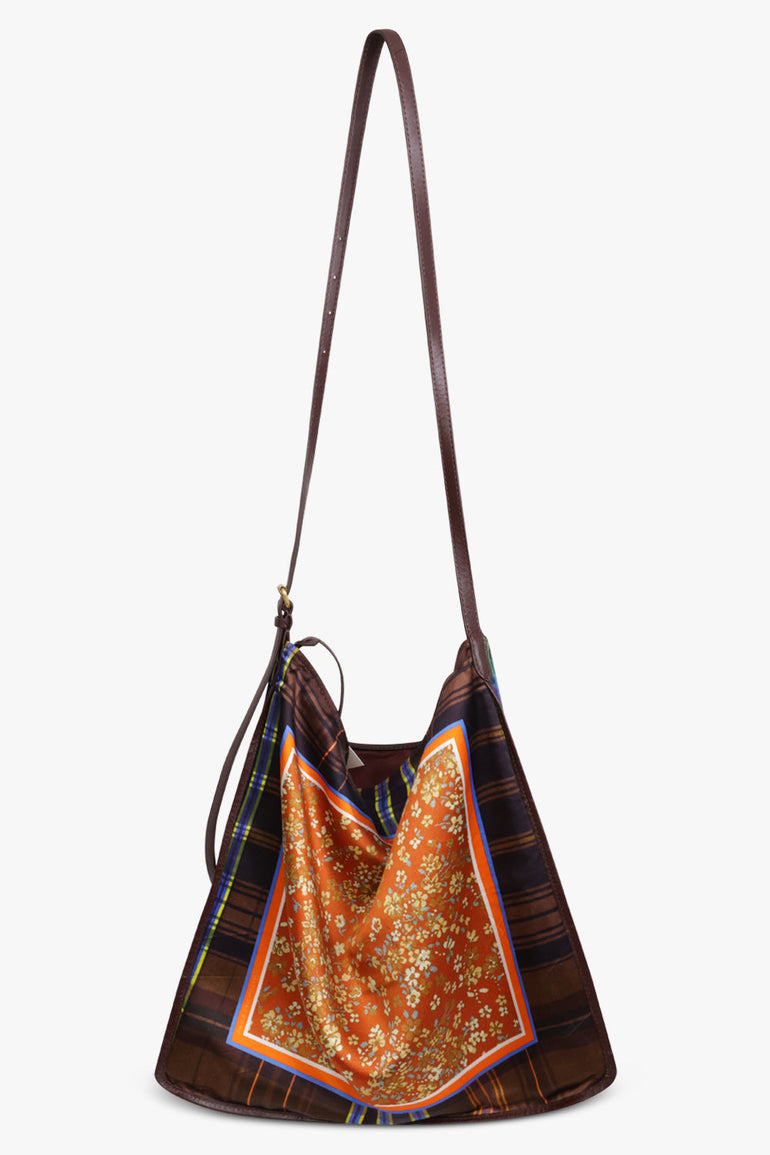 Dries Van Noten Scarf Print Large Shoulder Bag in Red