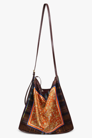 Dries Van Noten Scarf Print Large Shoulder Bag in Red