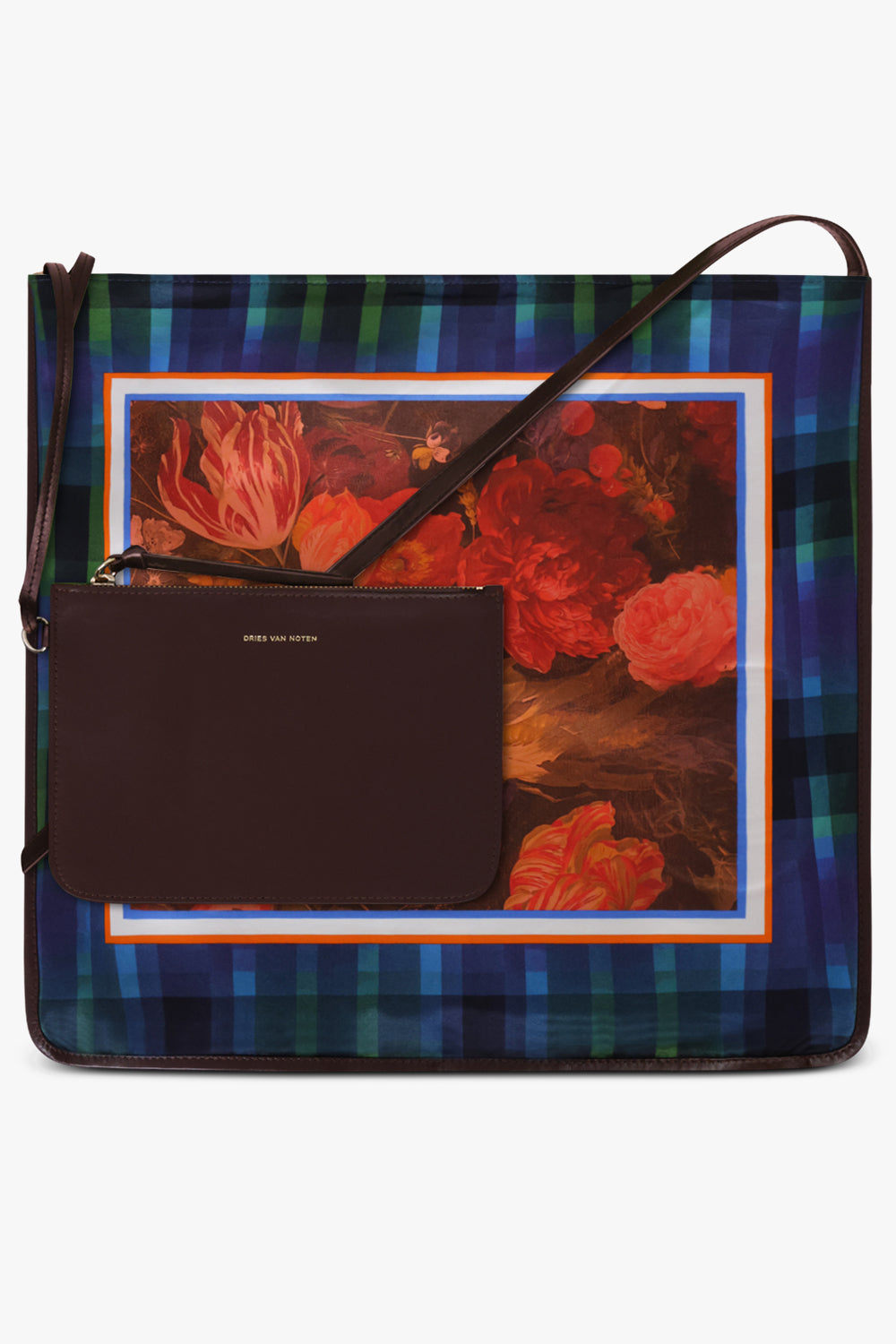 Dries Van Noten Scarf Print Large Shoulder Bag in Red