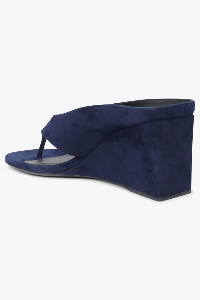 Alaïa Cube 75mm Thong Mule in Midnight Blue