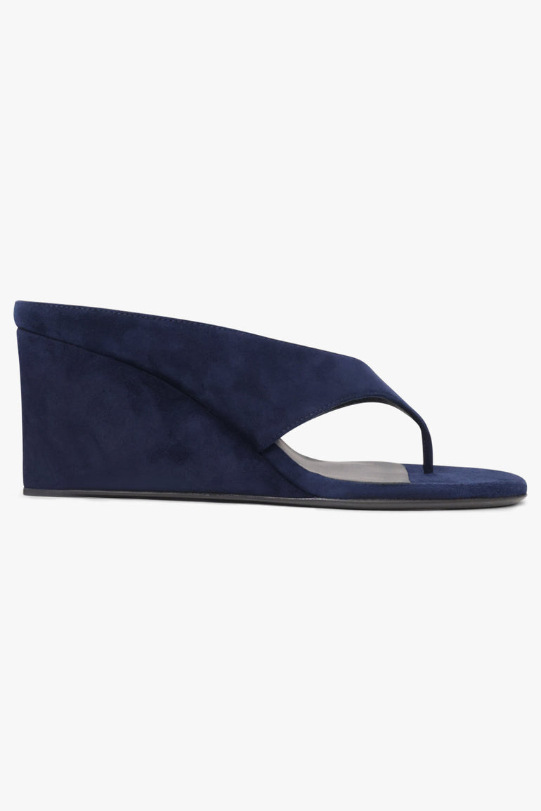 Alaïa Cube 75mm Thong Mule in Midnight Blue