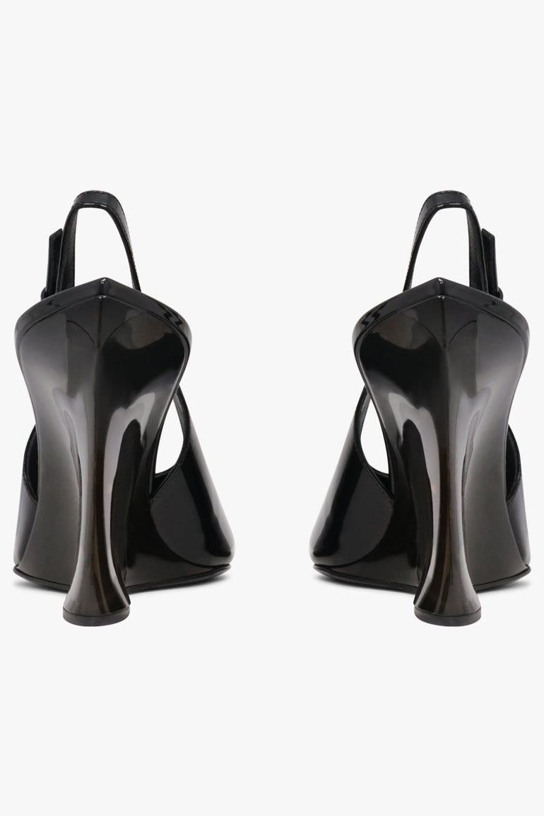 Alaïa Invisible Wedge 90mm Patent Slingback in Black