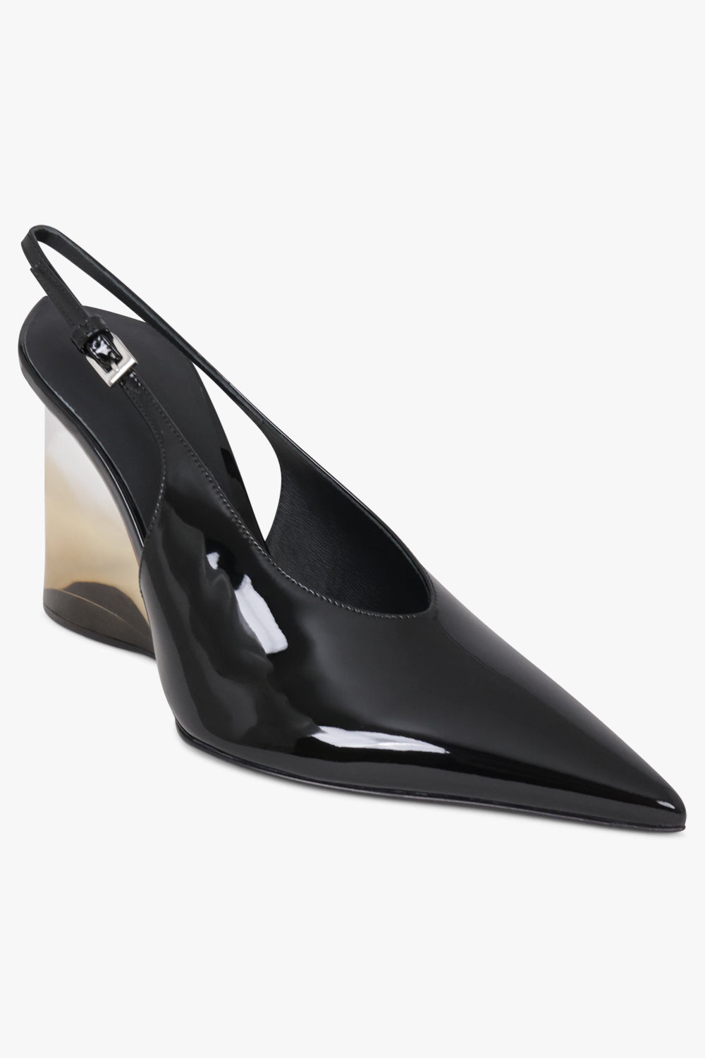 Alaïa Invisible Wedge 90mm Patent Slingback in Black