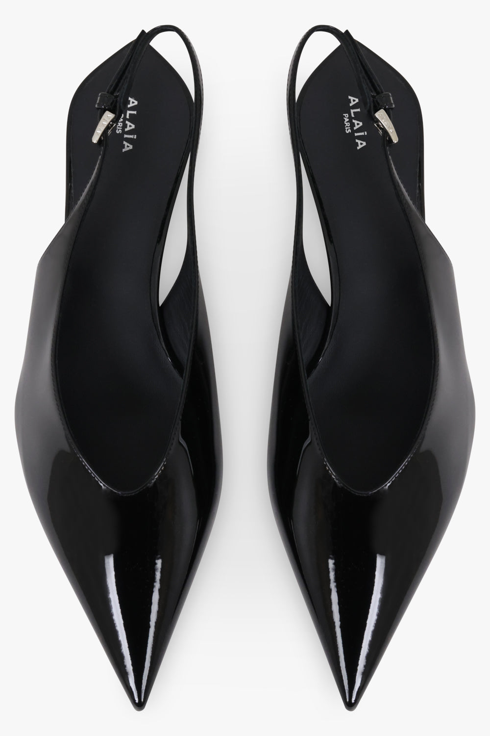 Alaïa Invisible Wedge 30mm Patent Slingback in Black