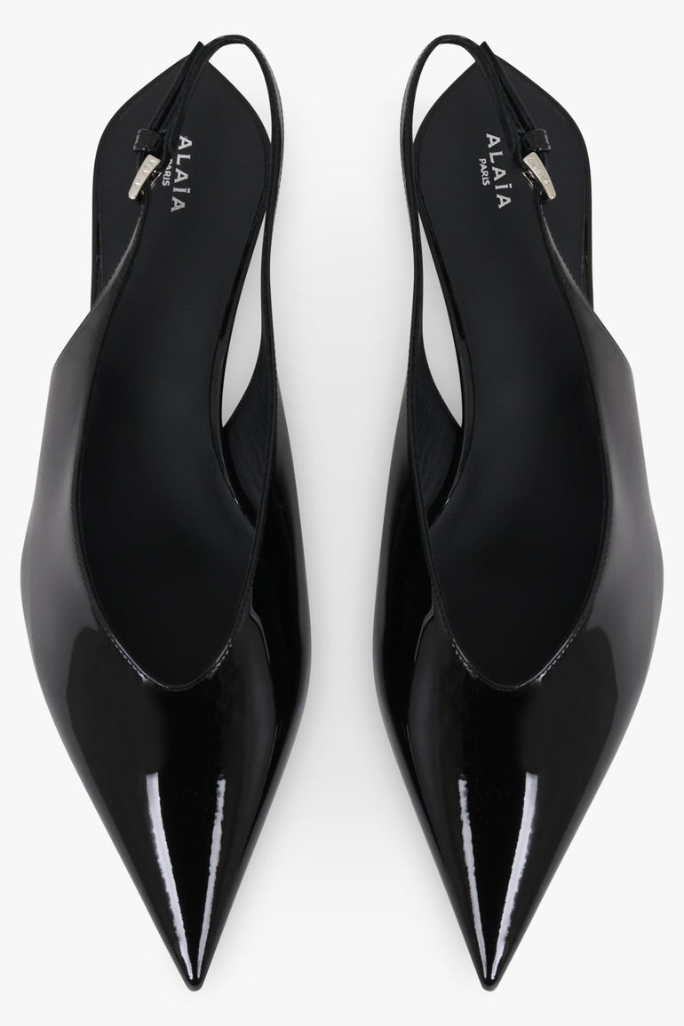 Alaïa Invisible Wedge 30mm Patent Slingback in Black