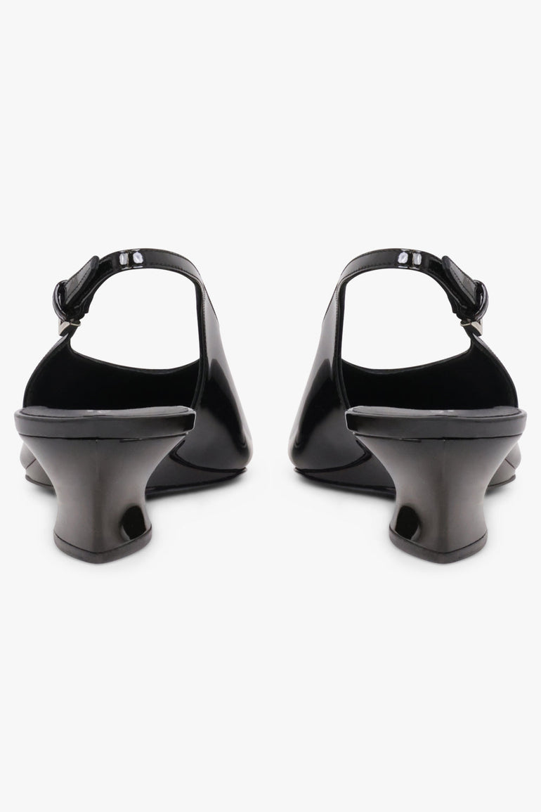 Alaïa Invisible Wedge 30mm Patent Slingback in Black