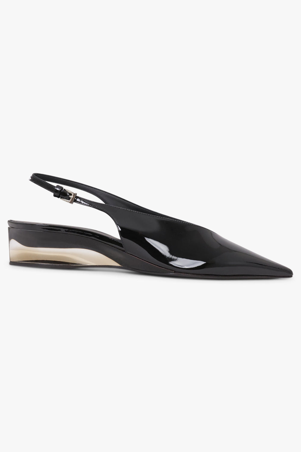 Alaïa Invisible Wedge 30mm Patent Slingback in Black