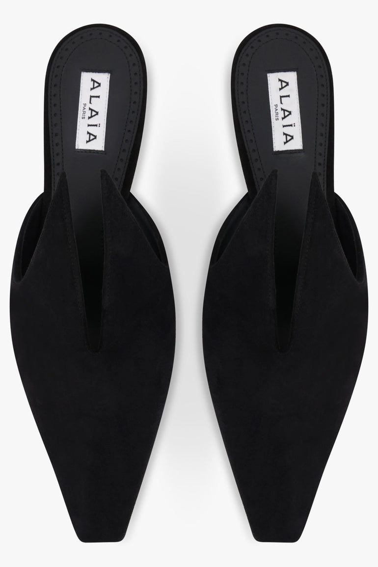 Alaïa Court 60mm Suede Mule in Black