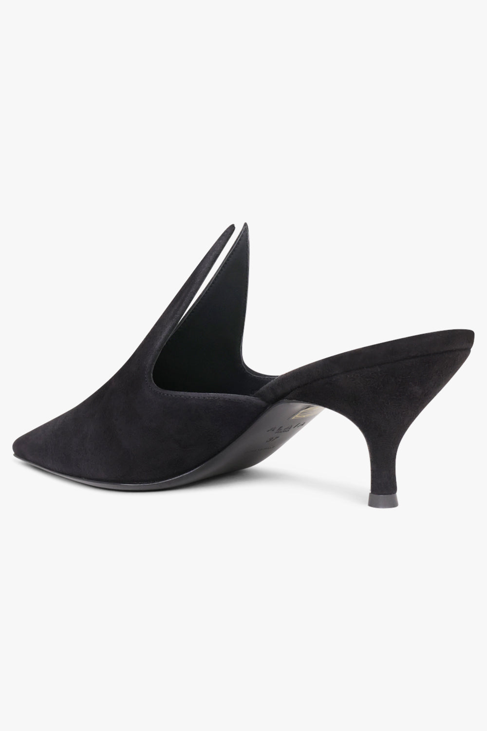 Alaïa Court 60mm Suede Mule in Black