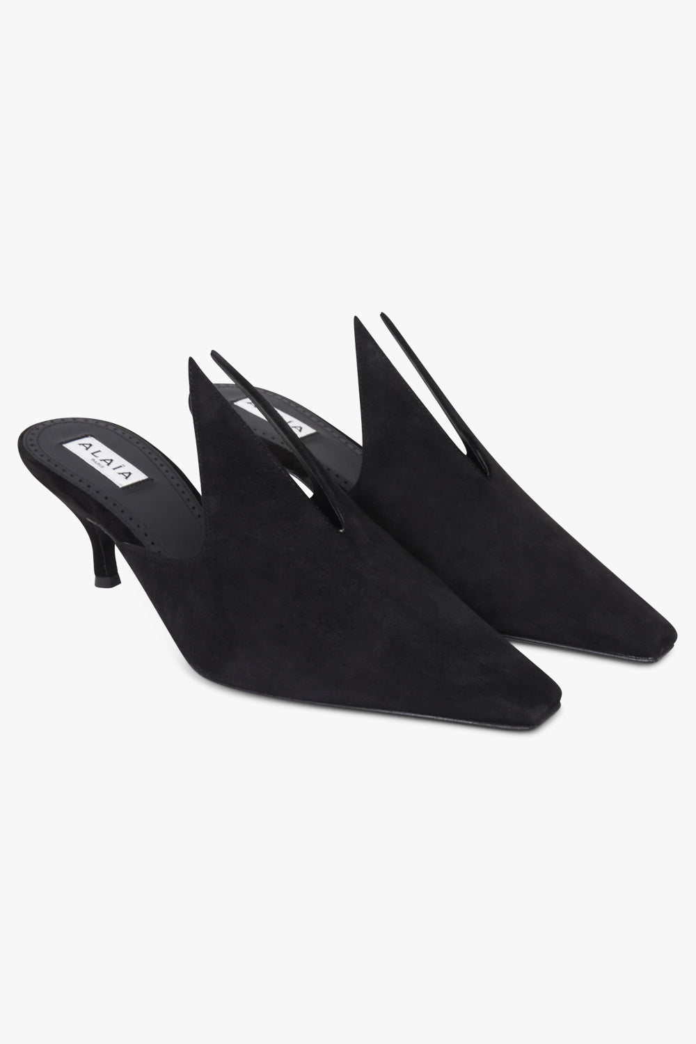 Alaïa Court 60mm Suede Mule in Black