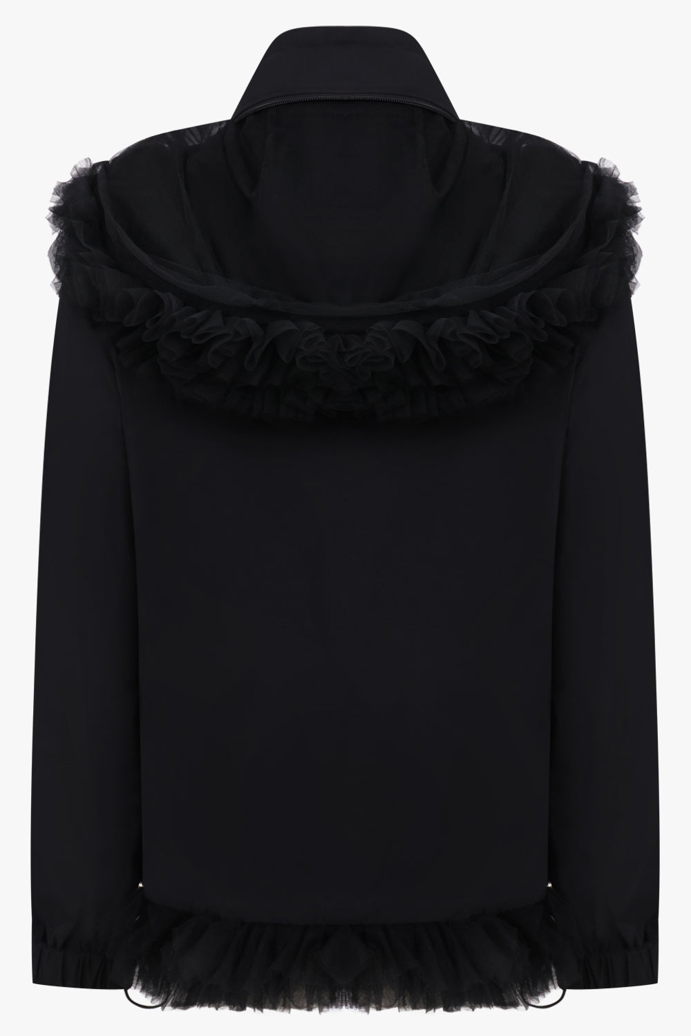 Noir Kei Ninomiya Ruffle Tulle Hem Blouse in Black