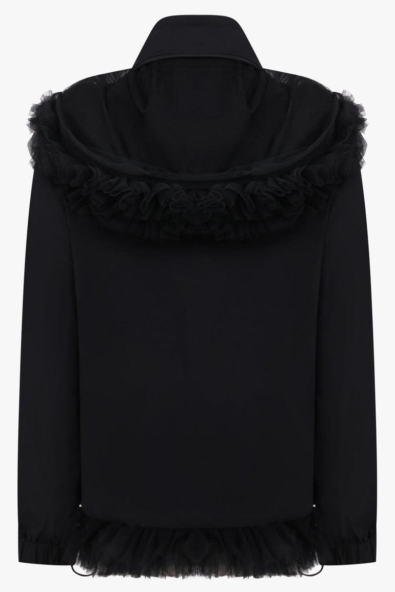 Noir Kei Ninomiya Ruffle Tulle Hem Blouse in Black