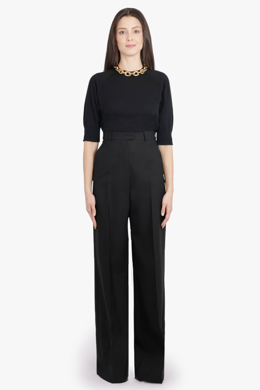 VIKTOR & ROLF RTW Extra High Waisted Straight Leg Pant | Black