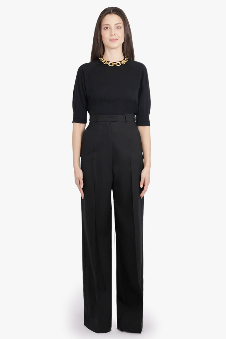 VIKTOR & ROLF RTW Extra High Waisted Straight Leg Pant | Black