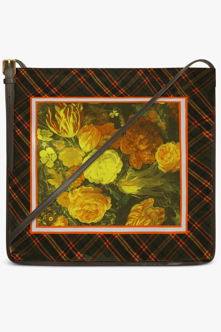 Dries Van Noten Scarf Print Large Shoulder Bag in Yellow