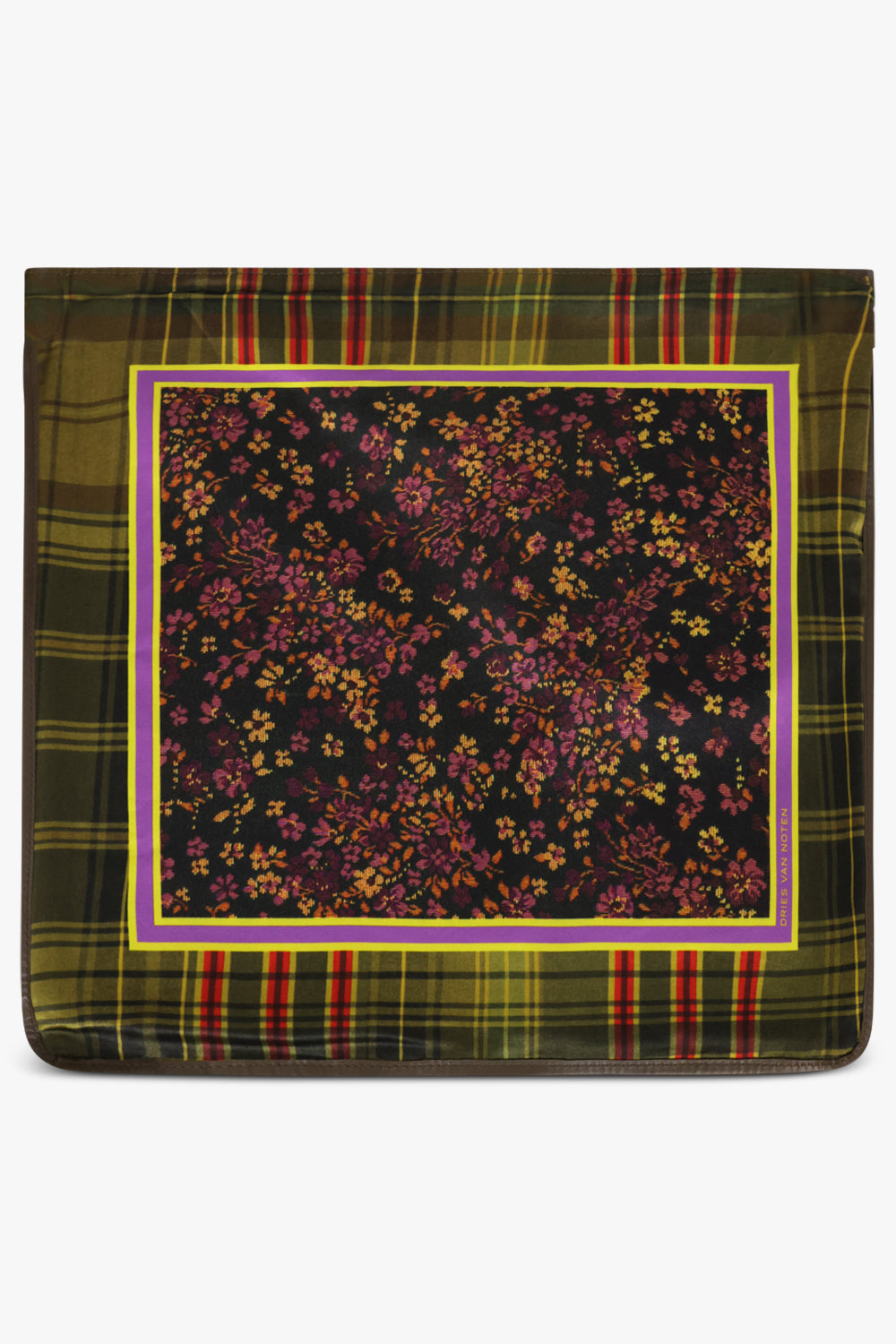 Dries Van Noten Scarf Print Large Shoulder Bag in Yellow