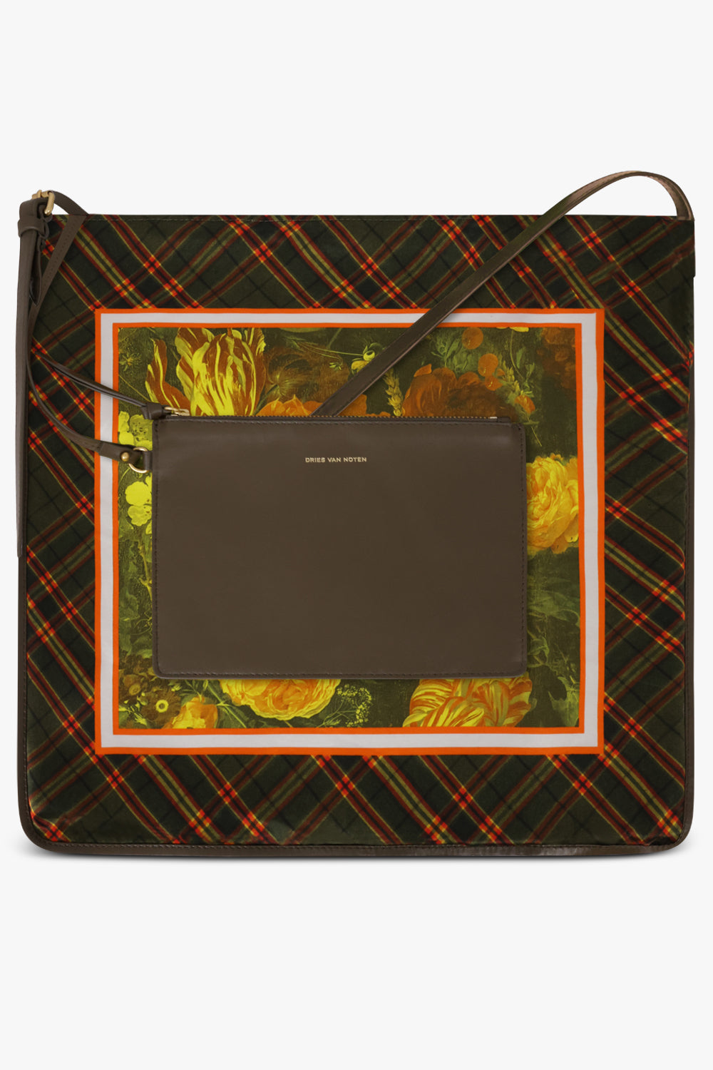 Dries Van Noten Scarf Print Large Shoulder Bag in Yellow