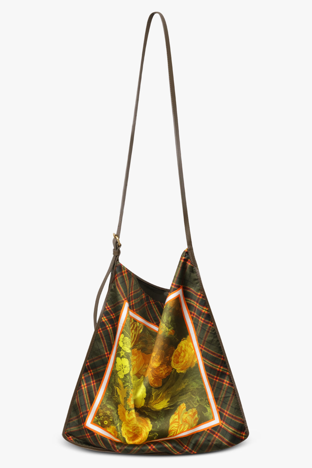 Dries Van Noten Scarf Print Large Shoulder Bag in Yellow