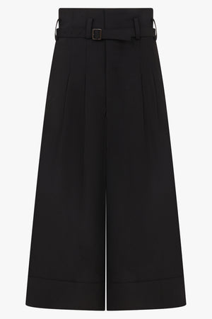 Belted Wide Leg Trouser | Black
