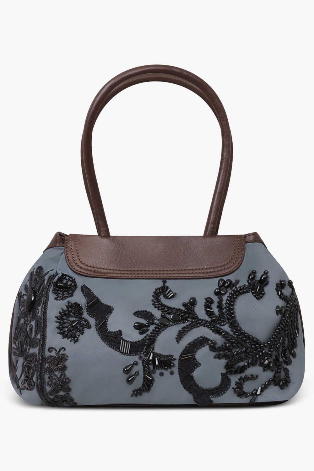 Dries Van Noten Blossom Twill Shoulder Bag in Petrol