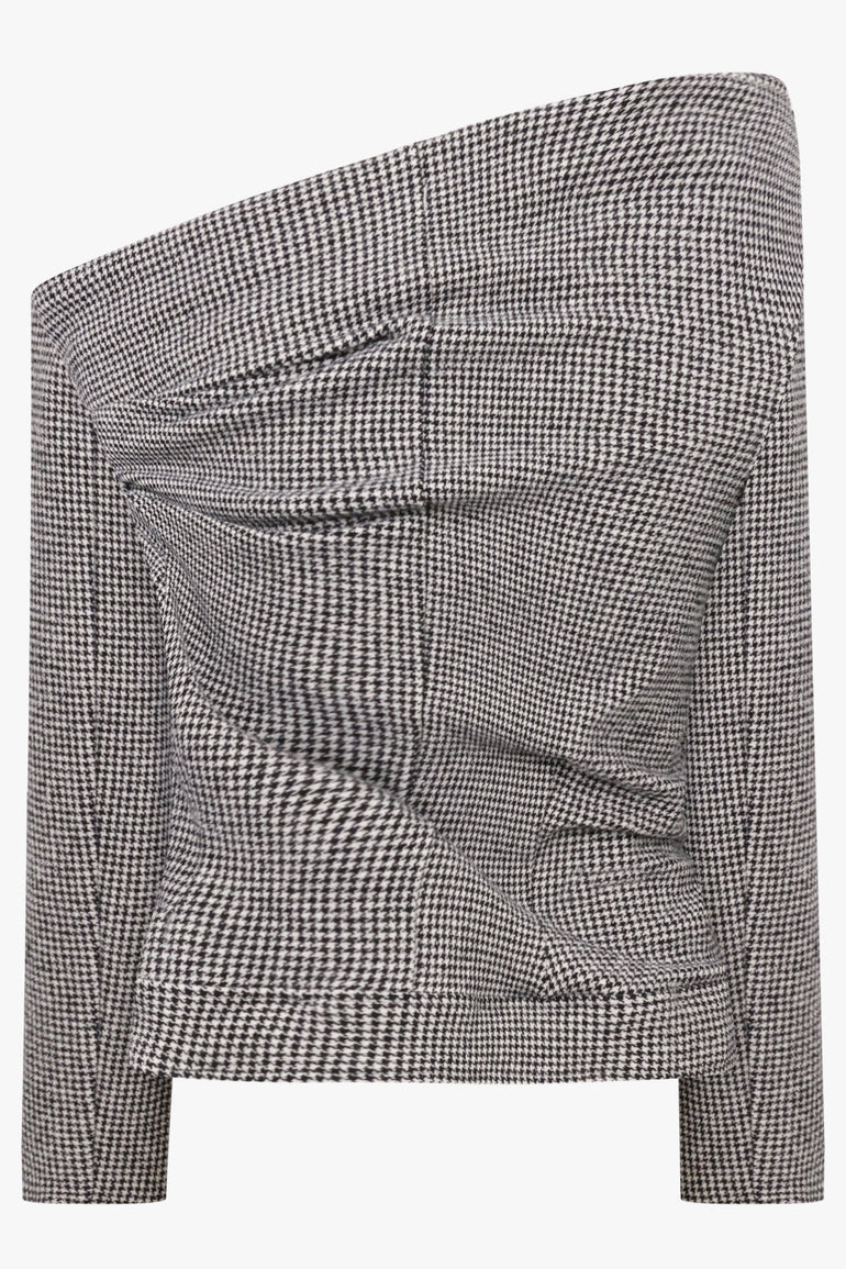 Junya Watanabe Draped Houndstooth Jacket in Grey