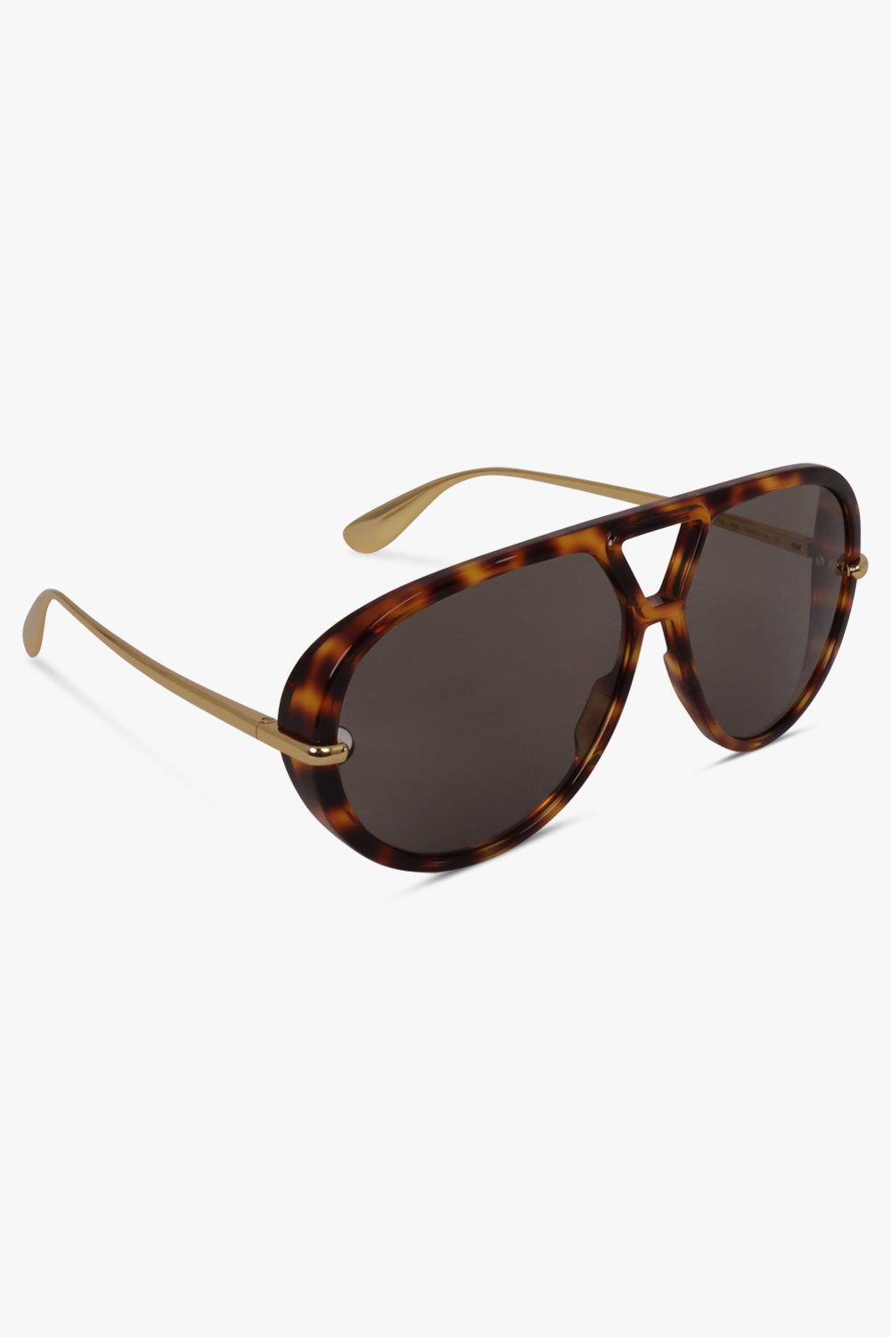 BOTTEGA VENETA SUNGLASSES BROWN / Havana/Gold BV1274S Aviator Sunglasses | Havana/Gold