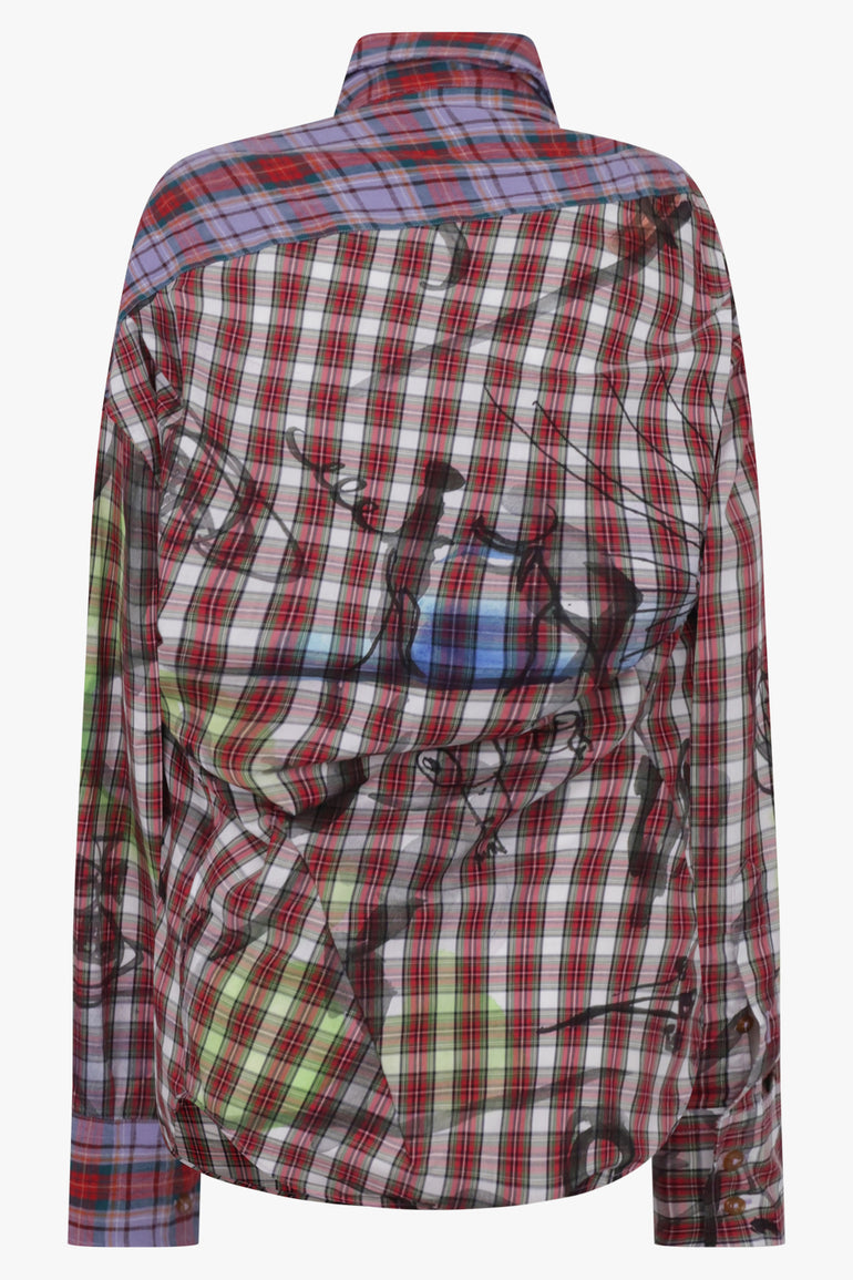 VIVIENNE WESTWOOD RTW Chaos Oversized Check Shirt | Red/Multi