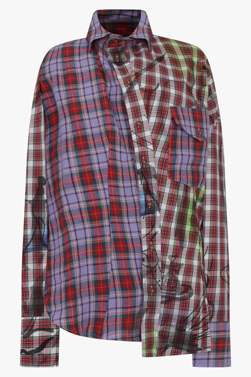 VIVIENNE WESTWOOD RTW Chaos Oversized Check Shirt | Red/Multi
