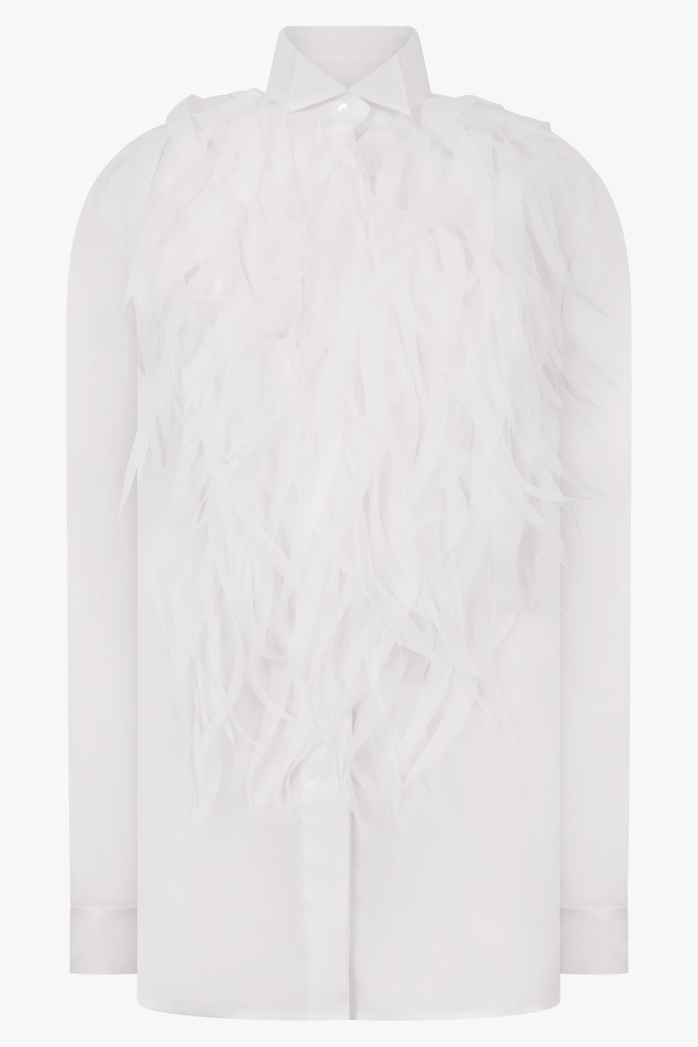 Viktor & Rolf Feather Tuxedo Plastron Shirt in White