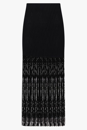 ALAIA RTW Fringed Tube Skirt | Black