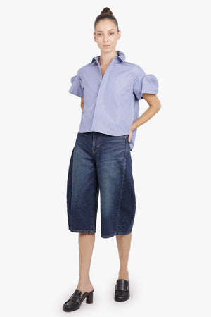 SACAI RTW Balloon Crop Leg Denim Jeans | Blue